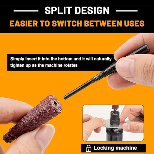 Sbestily 52Pcs 1/4 Sanding Burr Set 1/4 Shank Die Grinder Sanding Bits Aluminum Oxide Grinding Bits for Metal Stainless Steel Wood Fiberglass Welds Rotary Tool Attachment Accessories - Image 4