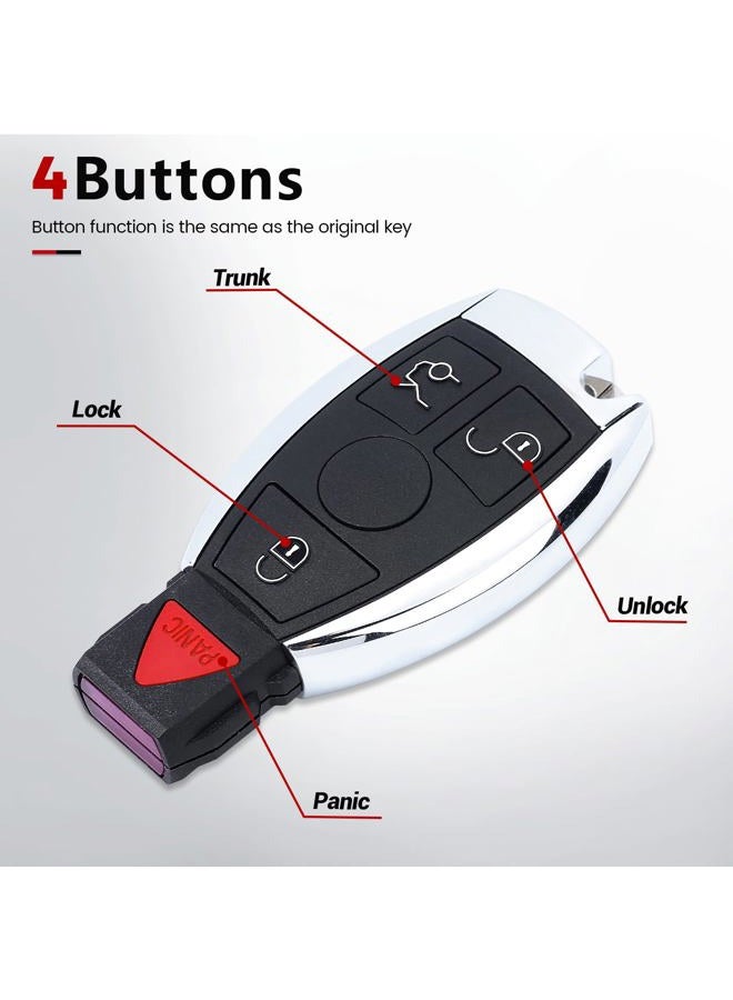 Beefunny 315MHz Smart 3+1 4 Button Replacement Remote Key Fob for Mercedes-Benz Support NEC & BGA 2000-2014 Year, 705 Moto - Image 4