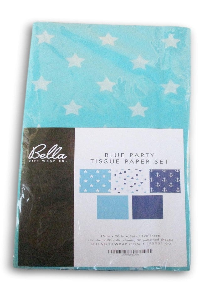 Show-Offs Gift Wrapping Tissue Paper - 120 Sheets - 15 x 20 Inch (Blue Party - Image 3
