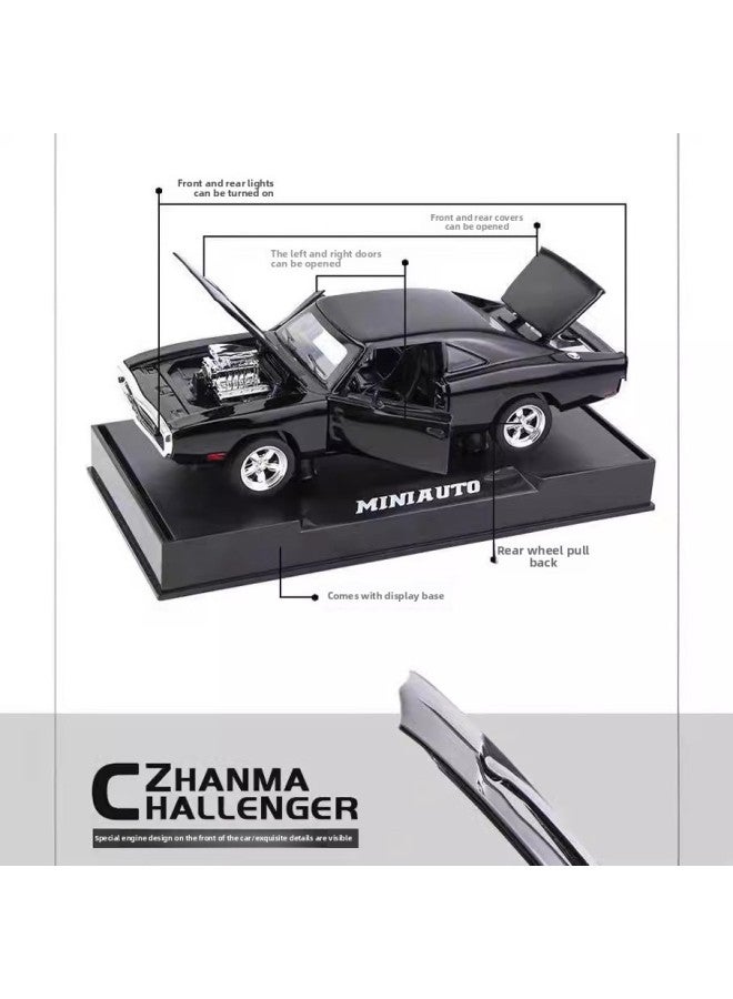 Children's Alloy Car Model Simulation 1:32 Dodge Sound And Light Double Door Alloy Sports Car Ornaments Toy Wholesale-Color:Porsche Special Pink Box  - Image 4