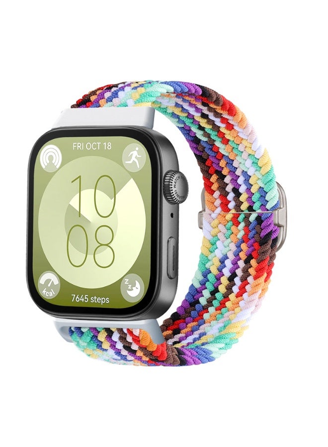 سوار نايلون قابل للتعديل بإبزيم منزلق لساعات هواوي فيت 3 / فيت 4 / فيت 4 برو - سوار بديل من البوليستر المسامي وحلقة السيليكون - Image 1