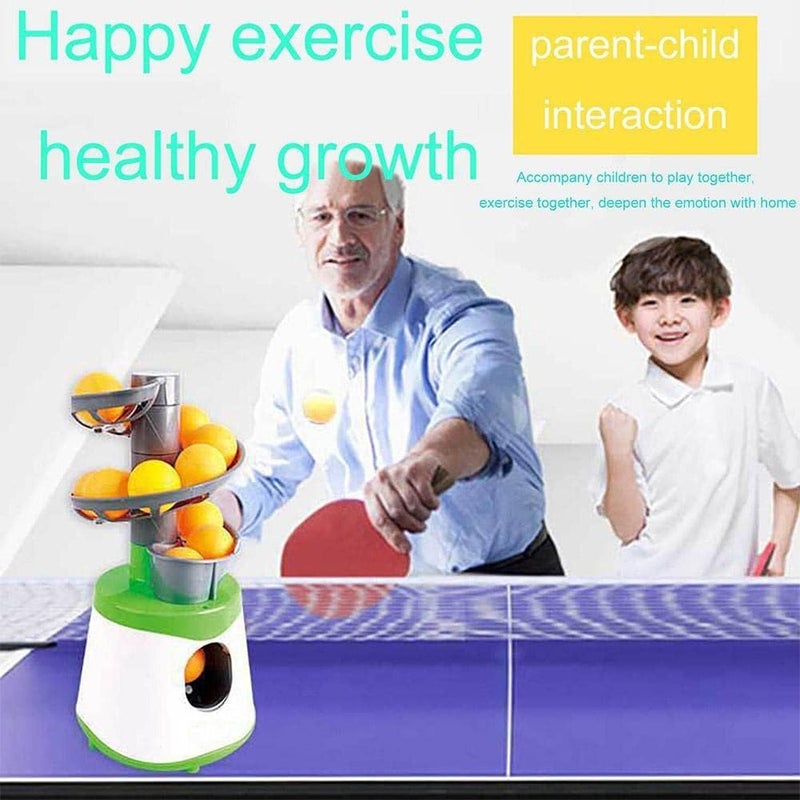 cheekyglo Mini Tle Tennis Ball Mchine PVC Mteril Root Service Pitching for Kids Sport Gift Gme Triner Green Tennis Kids elt Inquiry,Fresh Balls, right Balls,Large Rcket Hanging PickleBall Pr- - Image 3