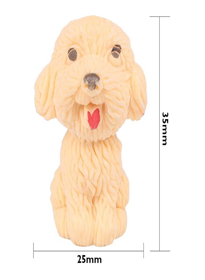 Waremew 24 Pcs Cute Dog Pencil Erasers Toppers,Pencil Top Erasers,3D Animal Pet Erasers for Students School Office Writing Drawing Gift - Image 5