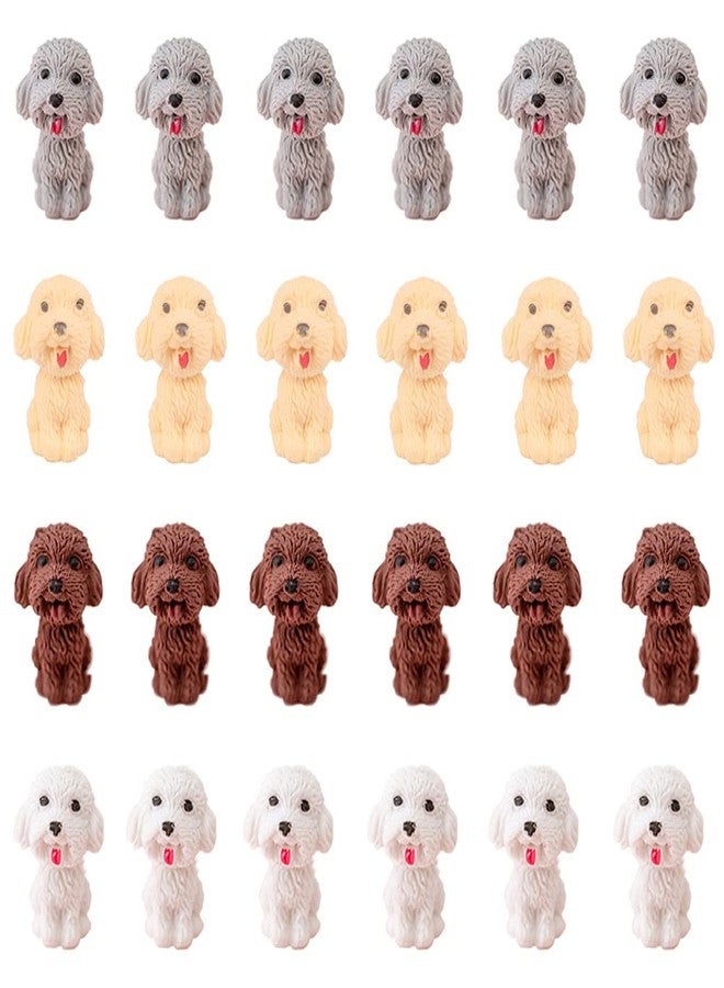 Waremew 24 Pcs Cute Dog Pencil Erasers Toppers,Pencil Top Erasers,3D Animal Pet Erasers for Students School Office Writing Drawing Gift - Image 1