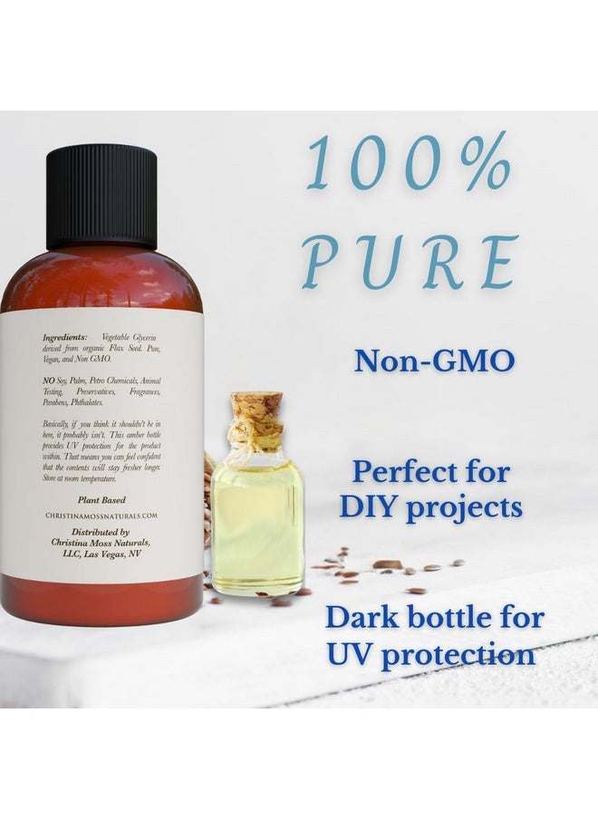 Christina Moss Naturals - Christina Moss Naturals 100% Pure Vegetable Glycerine Made from Organic Flax Seeds Only, Great Moisturizer for Skin, Hair, and DIY Skin Care Projects, Not GMO, Paraben Free - Image 1