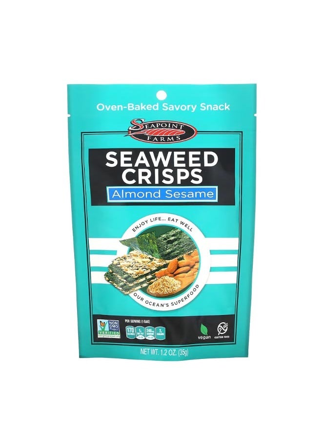 SEAPOINT FARMS رقائق الأعشاب البحرية باللوز والسمسم 1.2 أونصة 35 جرام  - Image 1