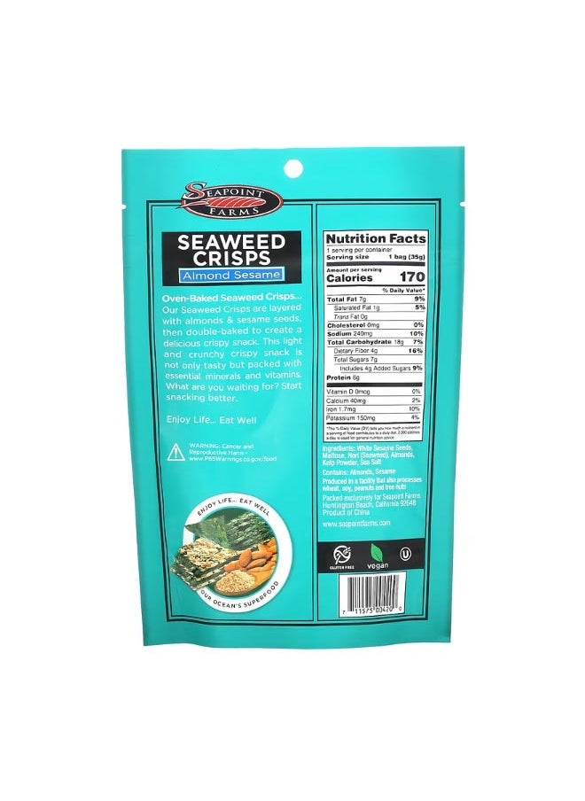 SEAPOINT FARMS رقائق الأعشاب البحرية باللوز والسمسم 1.2 أونصة 35 جرام  - Image 2