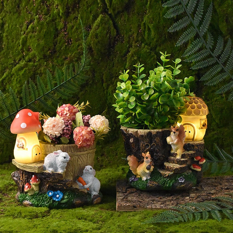 New Animal Planter Hexagonal Light for Garden Decor Outdoor Landscape Resin Craft - Image 1