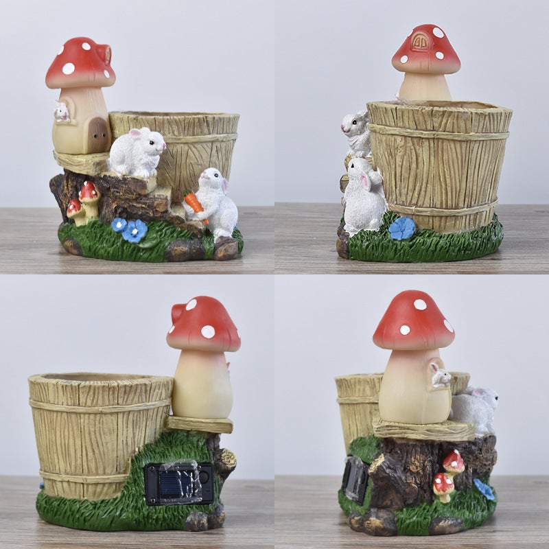 New Animal Planter Hexagonal Light for Garden Decor Outdoor Landscape Resin Craft - Image 2