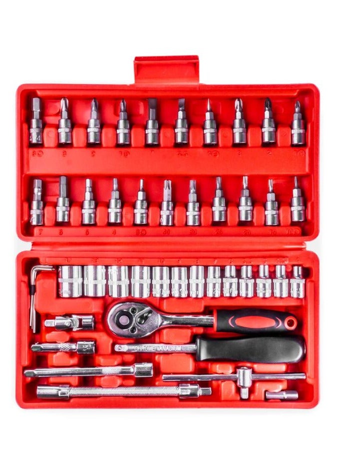 1/4 Wrench socket repair tool set box 46pcs