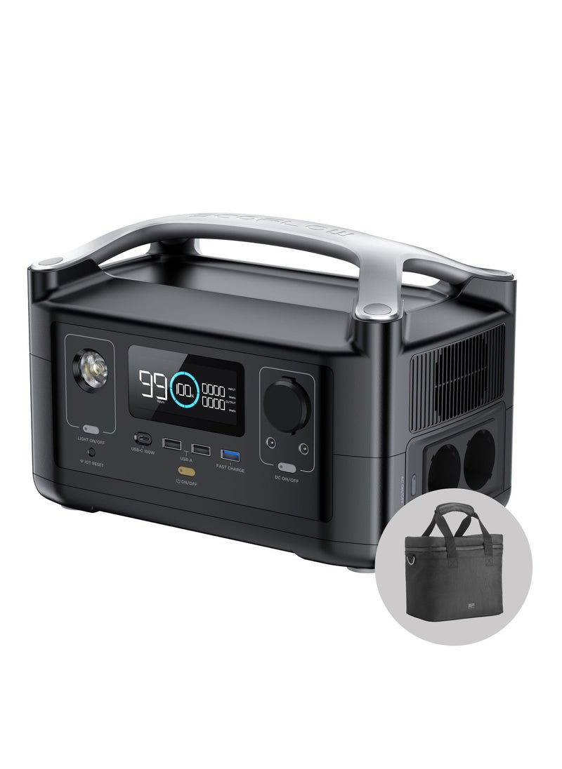 ECOFLOW - EF ECOFLOW River 288Wh Portable Power Station,2 x 600W(Peak 1200W) AC Outlets,Fast Charging Silent Solar Generator (Solar Panel Optional) for Emergencies Home Outdoor Camping RV(European plug) - Image 1