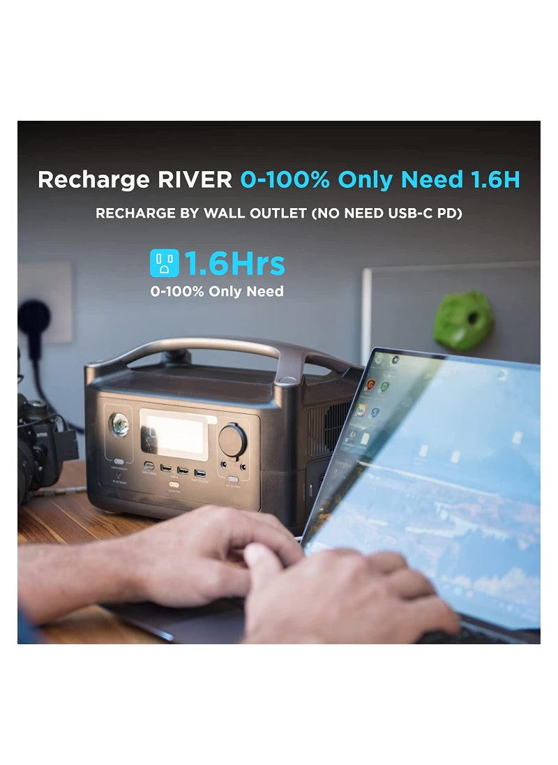 ECOFLOW - EF ECOFLOW River 288Wh Portable Power Station,2 x 600W(Peak 1200W) AC Outlets,Fast Charging Silent Solar Generator (Solar Panel Optional) for Emergencies Home Outdoor Camping RV(European plug) - Image 1