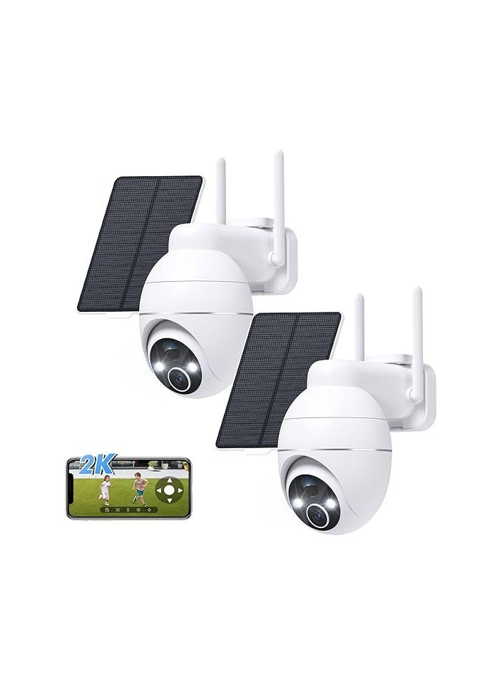 جهاز ذكي خارجي لاسلكي بدقة 2K مع تغطية 360 درجة وتشغيل بالطاقة الشمسية وصوت ثنائي الاتجاه