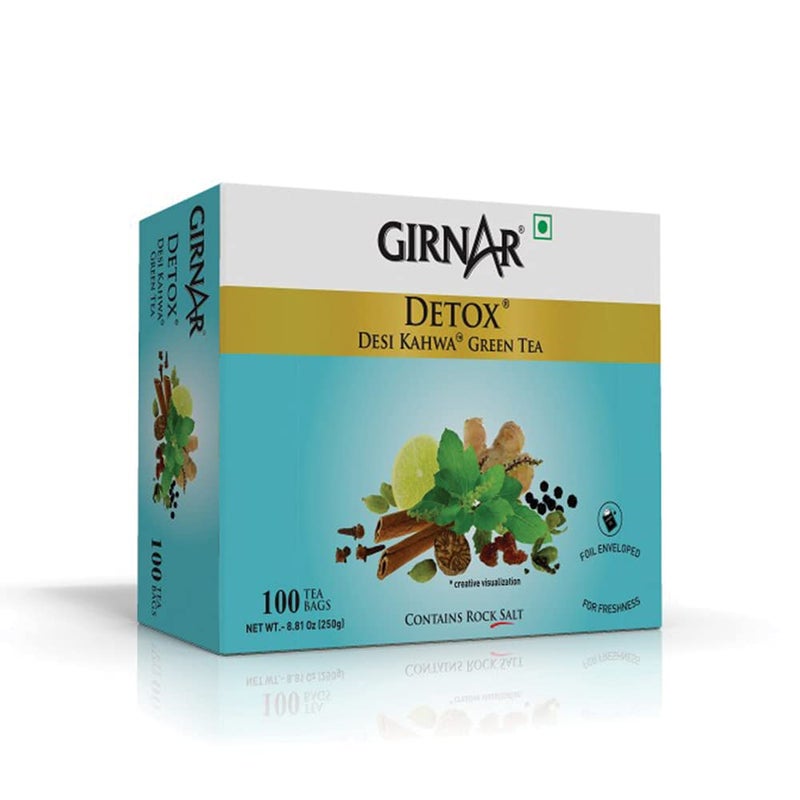 Girnar شاي جيرنار ديتوكس الأخضر (ديسي كاهوا) (100 كيس شاي) - Image 1