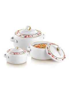 NAYASA Casserole Food Warmer Insulated Hotpot Coral 3 Pc Set 1.5,2.5,3.5L  - Image 1