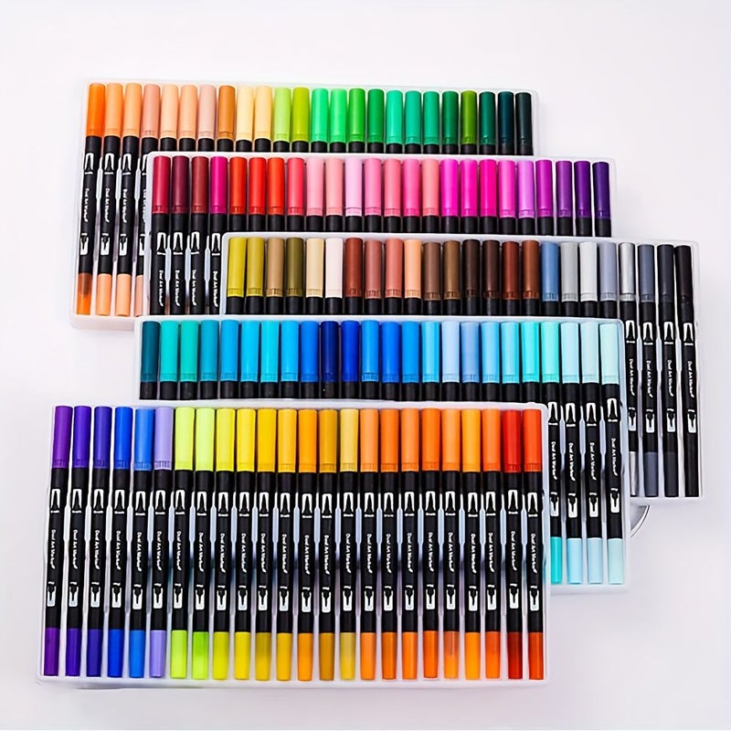 120 Dual Tip Art Markers 120 Colors Professional Level Brush And Pen Tips Quick Drying Non Toxic Water Based Ink Vibrant Colors For Adult Coloring Sketching Illustration Crafts Scrapbooking And Stamping Ideal For Artists Hobbyists And Designers - Image 4