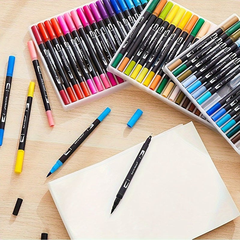 120 Dual Tip Art Markers 120 Colors Professional Level Brush And Pen Tips Quick Drying Non Toxic Water Based Ink Vibrant Colors For Adult Coloring Sketching Illustration Crafts Scrapbooking And Stamping Ideal For Artists Hobbyists And Designers - Image 3
