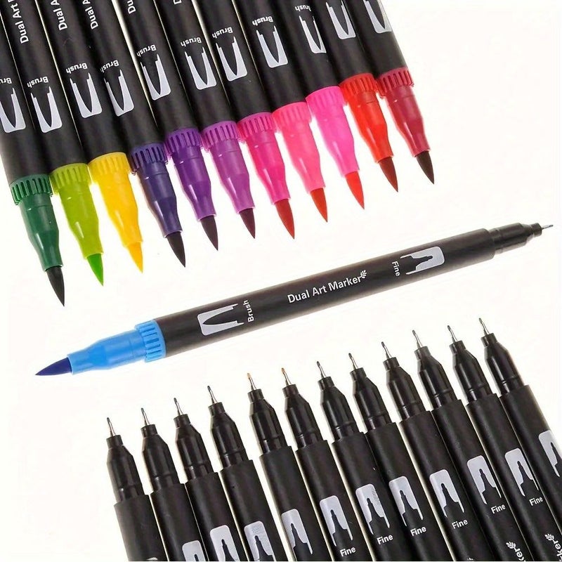 120 Dual Tip Art Markers 120 Colors Professional Level Brush And Pen Tips Quick Drying Non Toxic Water Based Ink Vibrant Colors For Adult Coloring Sketching Illustration Crafts Scrapbooking And Stamping Ideal For Artists Hobbyists And Designers - Image 2