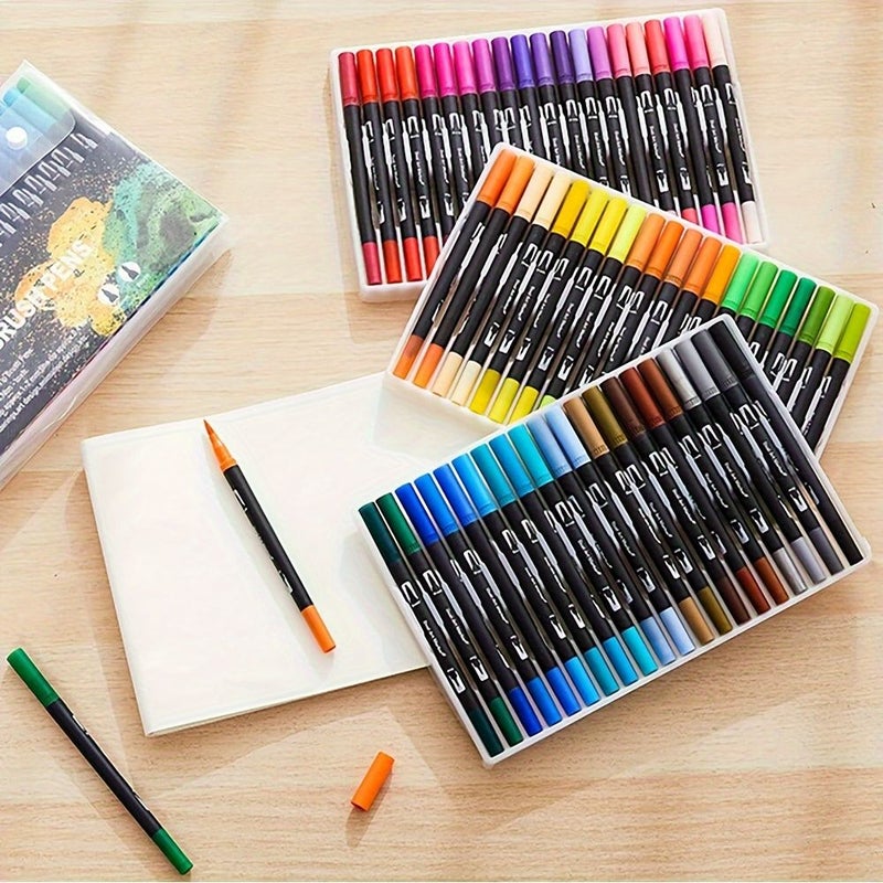 120 Dual Tip Art Markers 120 Colors Professional Level Brush And Pen Tips Quick Drying Non Toxic Water Based Ink Vibrant Colors For Adult Coloring Sketching Illustration Crafts Scrapbooking And Stamping Ideal For Artists Hobbyists And Designers - Image 5