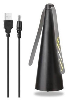 Scrolls Fly Repellent Fan for Tables - USB or AA Battery Powered - Fly Swatter for Indoor/Outdoor Dining Or Food at Parties, Restaurants, Fly Spinner, Keep Flies Away with Holographic Blades (Black - 1 Pack) 8.2X8.2X24CM  - Image 5