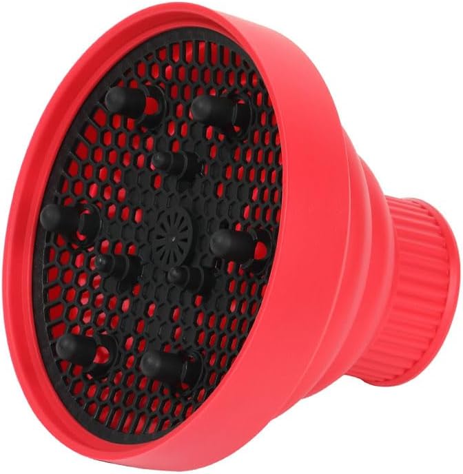 KUAZIVI Universal Collapsible Hair Dryer Diffuser Travel and Easy Storage Diffuser Fit Most of Hair Dryer (Red) - Image 1