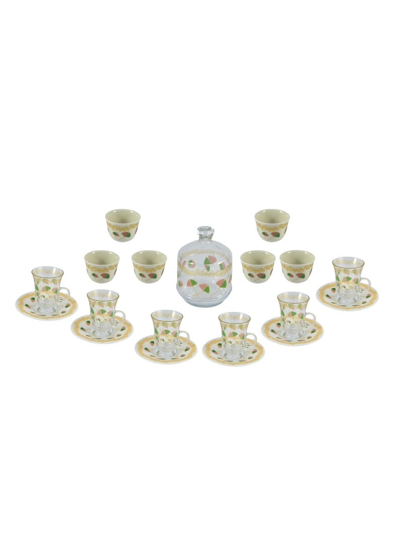 Home Maker 20-Piece Tea Set – Porcelain Cups & Saucers, Glass Tea Cups – Elegant Design for Home & Guests - Image 2