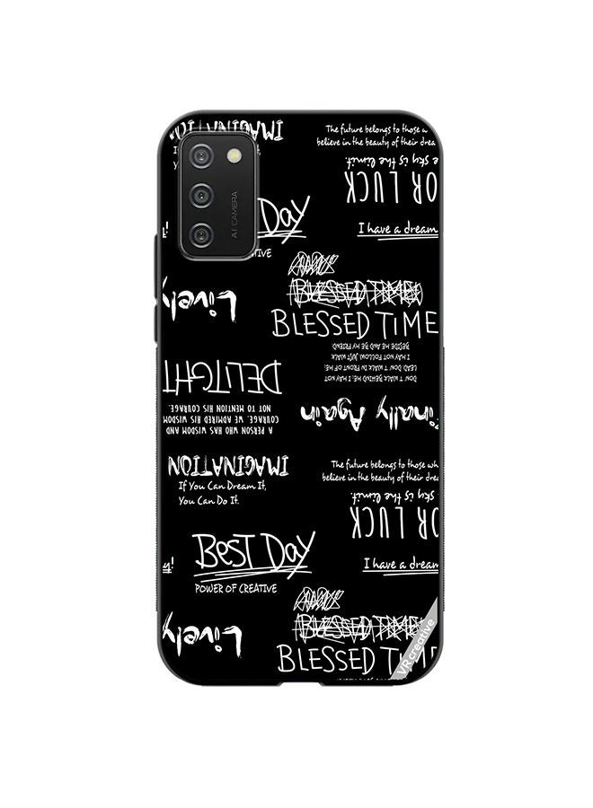VR CREATIVE Protective Case Cover For Samsung Galaxy A03s Alligraphy And Lettering Black Design Multicolour - Image 1