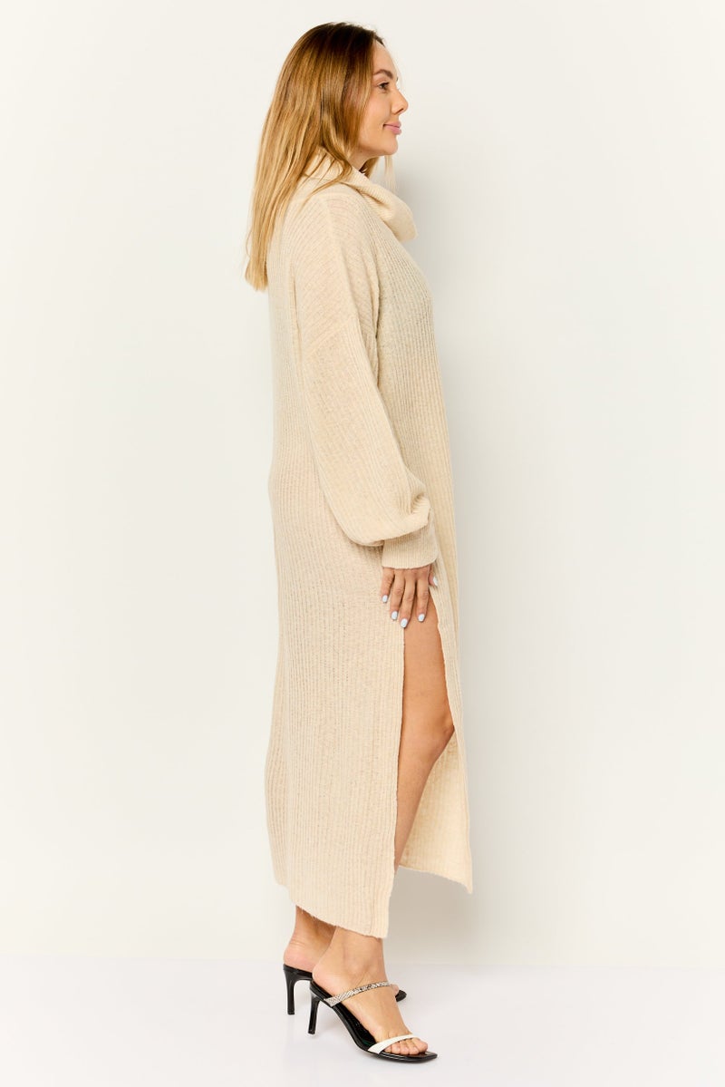 ESPRIT Women Knitted Sweater Dress, Cream - Image 3
