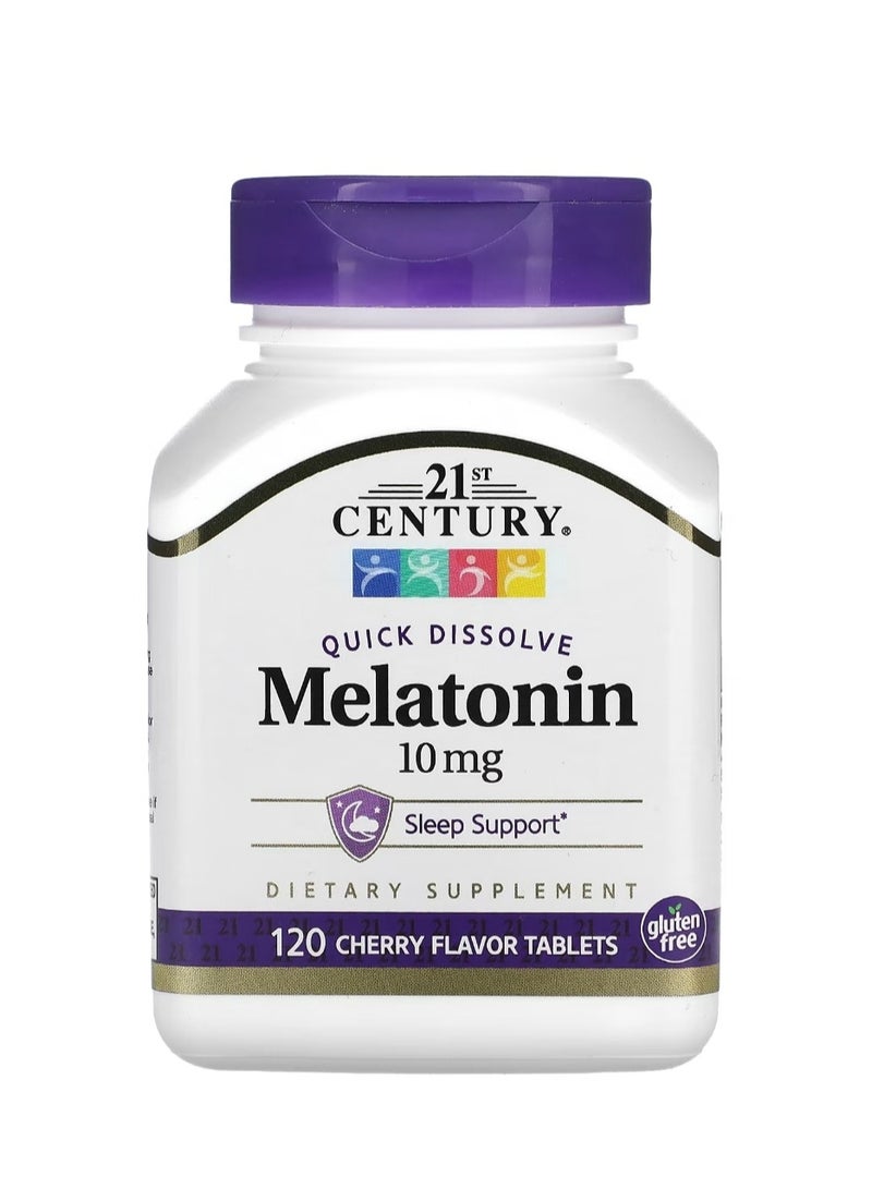 21st Century Quick Dissolve Melatonin Cherry 10 mg 120 Tablets - Image 1