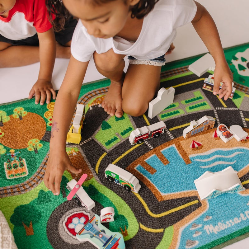 Melissa & Doug PAW Patrol Activity Rug - Adventure Bay (22 Pieces) PAW Patrol Town Mat with Wooden Toys for Ages 3+ - Image 2