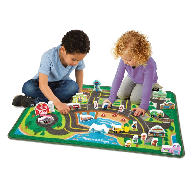 Melissa & Doug PAW Patrol Activity Rug - Adventure Bay (22 Pieces) PAW Patrol Town Mat with Wooden Toys for Ages 3+ - Image 3