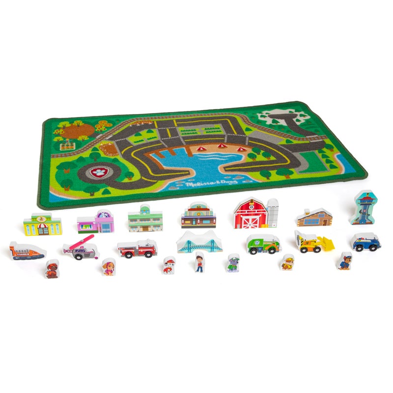 Melissa & Doug PAW Patrol Activity Rug - Adventure Bay (22 Pieces) PAW Patrol Town Mat with Wooden Toys for Ages 3+ - Image 4