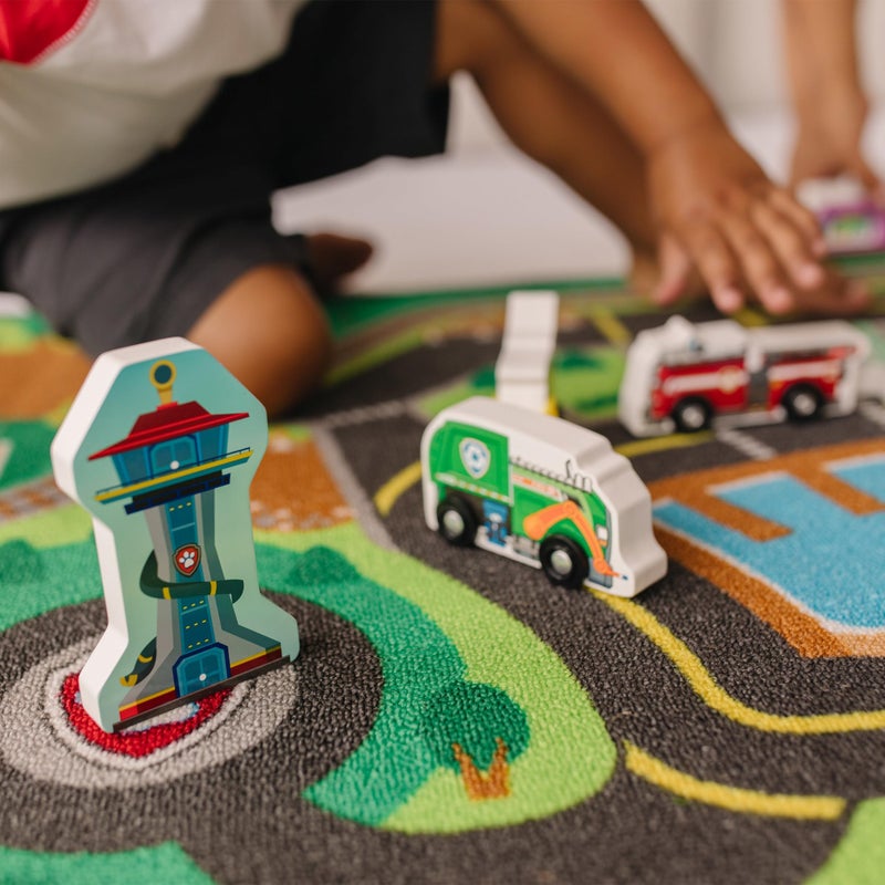 Melissa & Doug PAW Patrol Activity Rug - Adventure Bay (22 Pieces) PAW Patrol Town Mat with Wooden Toys for Ages 3+ - Image 5