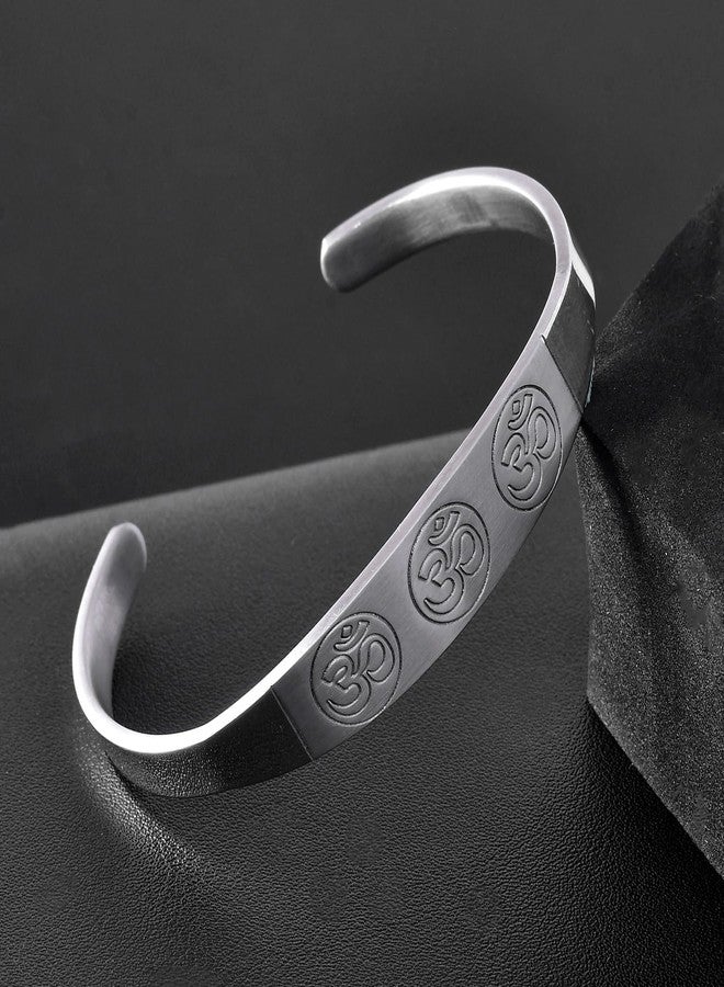 VOYLLA Signature Trinity Om Mantra Kada Mens Bracelet|Casual|Trendy|Gift For Mens|Rakhi Gift For Brother - Image 2