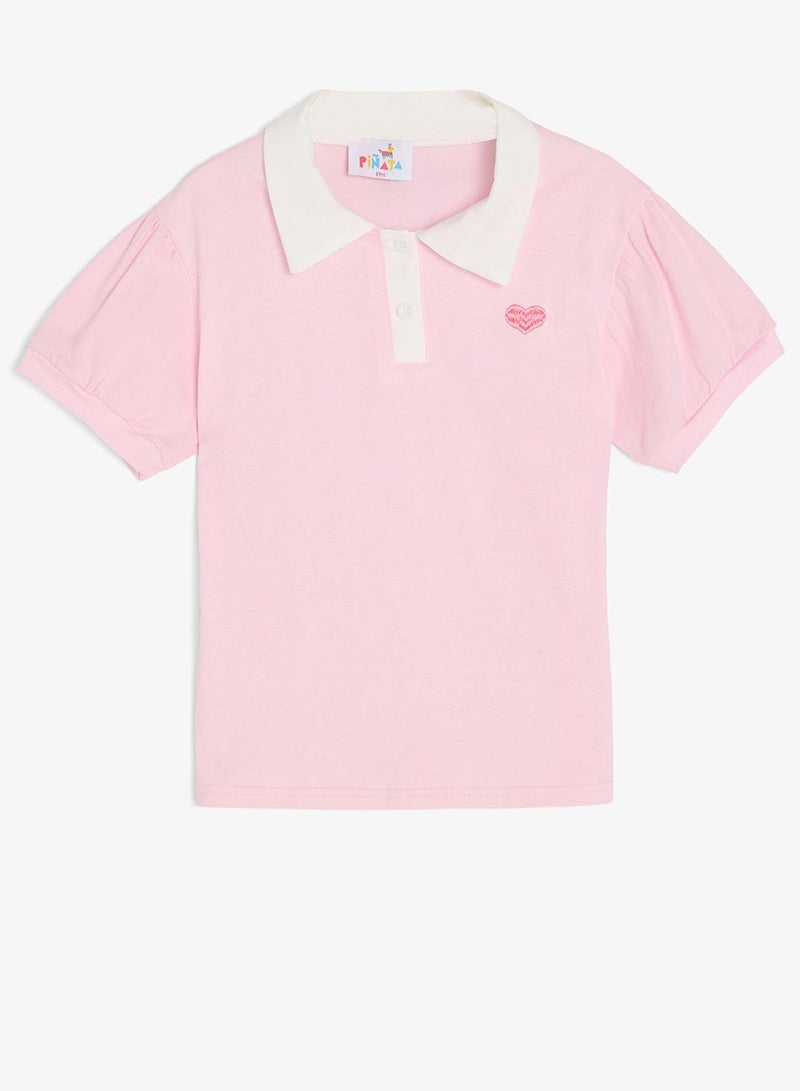 Pinata Heart Print Cotton Polo Tshirt - Image 2