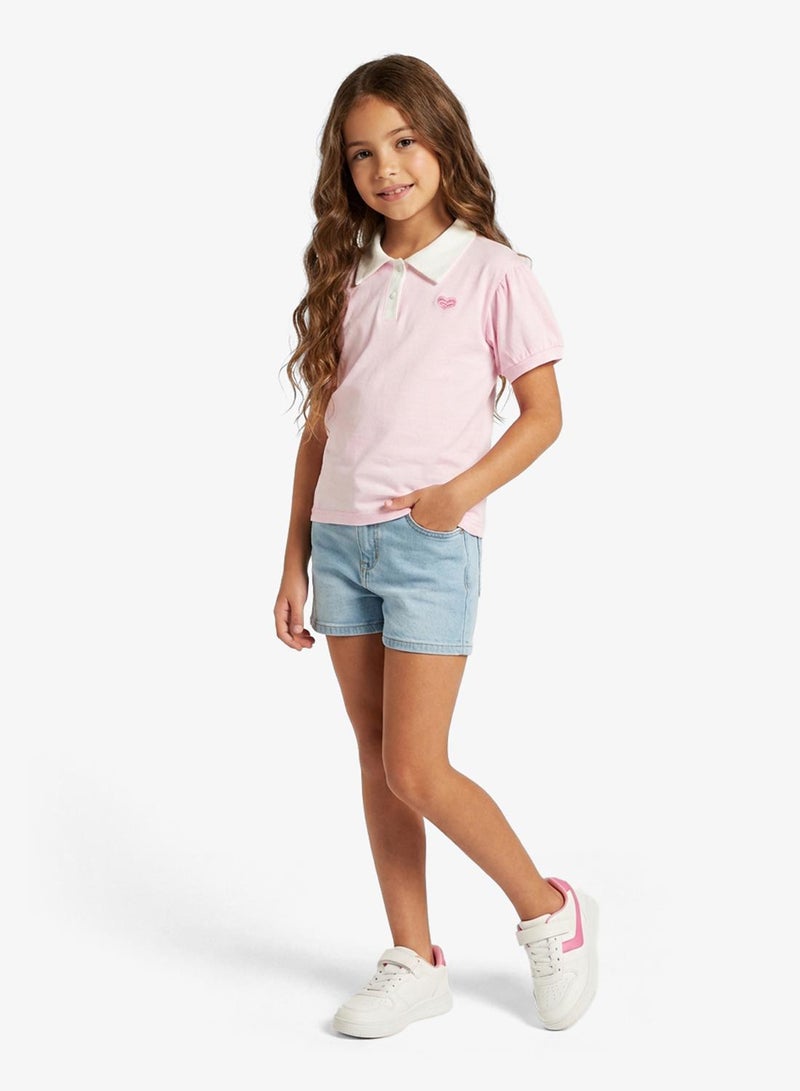 Pinata Heart Print Cotton Polo Tshirt - Image 1