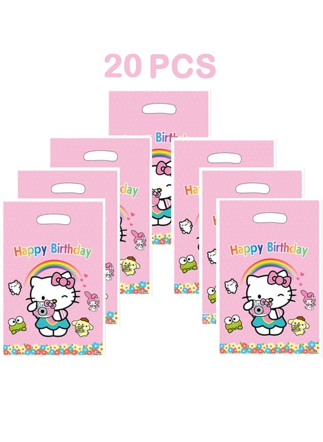 Party - 20 PCS cartoon Hello Kitty Birthday Party Supplies Cartoon Candy Bag Tote Bag Kids Gift Bag Adult Birthday Party Decorations - Image 1