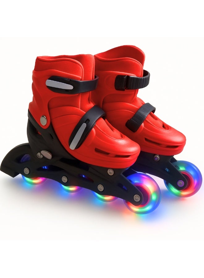 فلاش مجموعة زلاجات فلاش للأطفال مع معدات الحماية، صف واحد، موديل ٢٠٢٥-٢٠٢٦ - Image 1