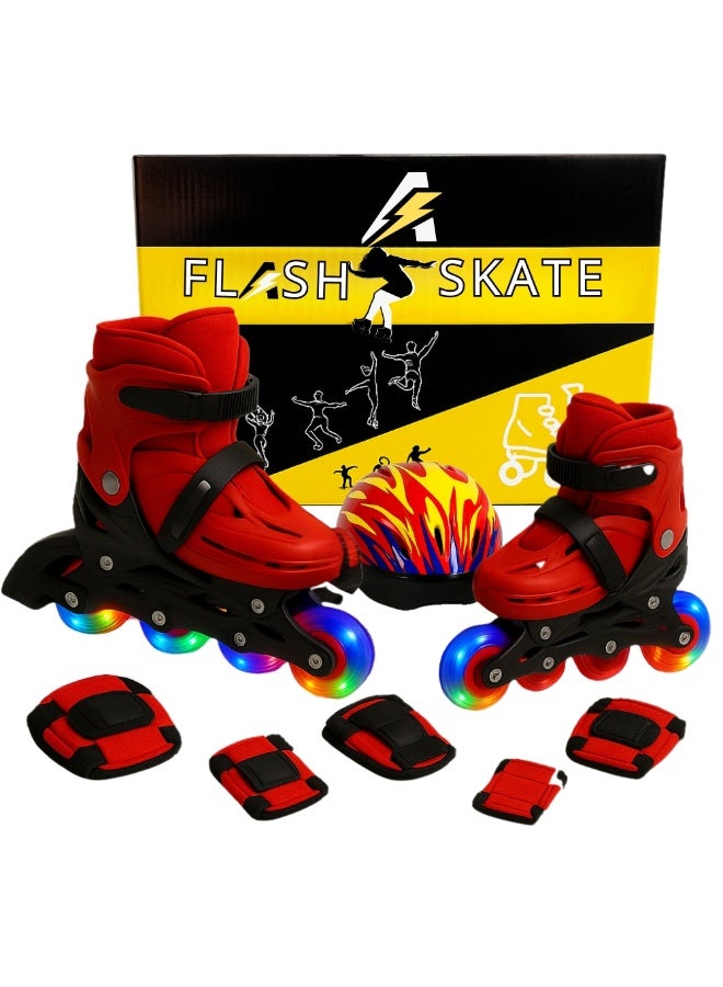 فلاش مجموعة زلاجات فلاش للأطفال مع معدات الحماية، صف واحد، موديل ٢٠٢٥-٢٠٢٦ - Image 2