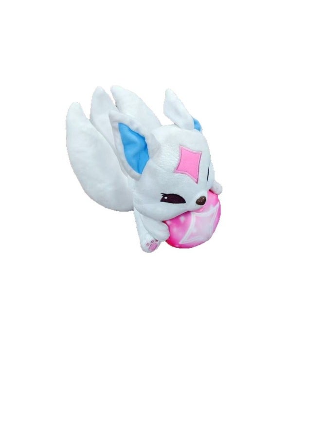 Generic - Super Cute Nine-Tailed Fox Wishing Gift Fox Plush Doll Male And Female Birthday Gift Funny Year Gift-Color:White - Image 1
