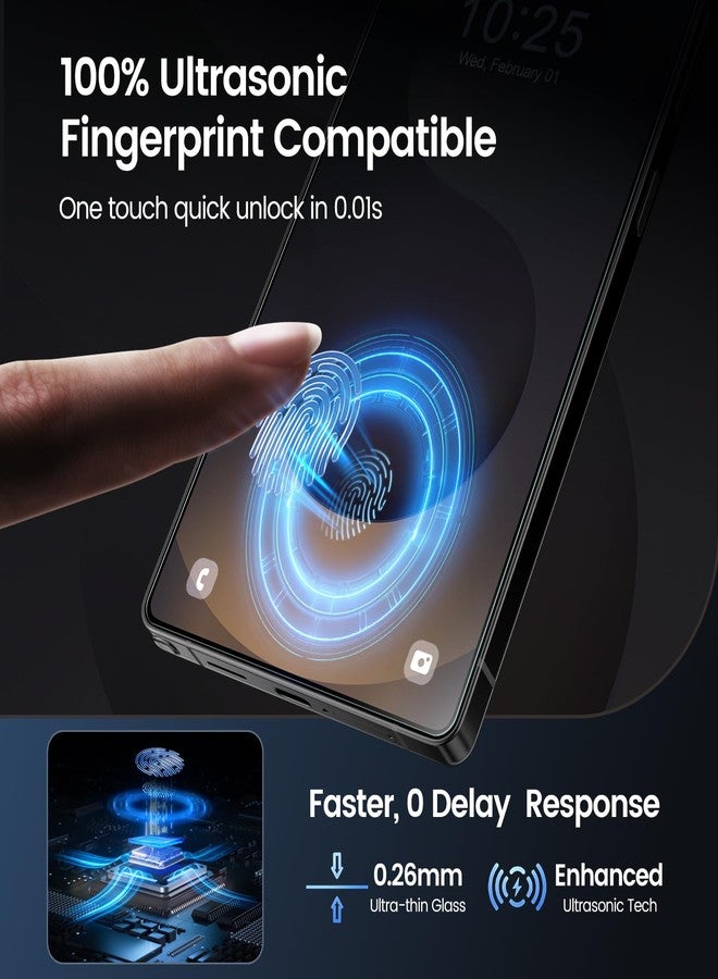 MOHAVE 4 Pack Privacy Screen Protector for SAMSUNG Galaxy S25 Ultra 6.9" with 2 Pack Camera Lens Protector [Auto Alignment/Dust Removal] Anti Spy Tempered Glass [Military Grade Shatterproof] 100% Ultrasonic Fingerprint ID Unlock - Image 4
