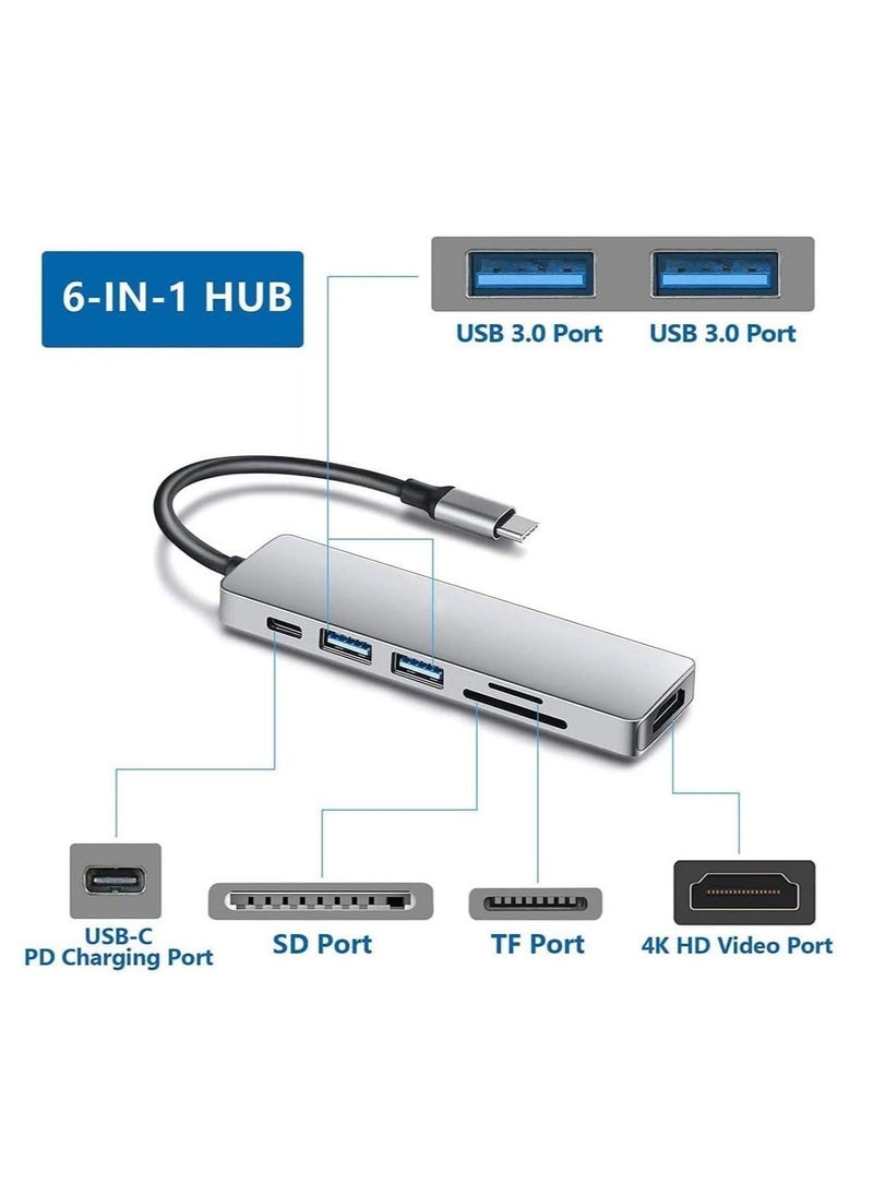JAJEEK 6-in-1 USB C Hub to HDMI 4K, SD/TF Card Reader, 3 USB 3.0 Ports – Perfect for iPad Pro, MacBook Pro/Air, iMac, Dell, and More  - Image 3