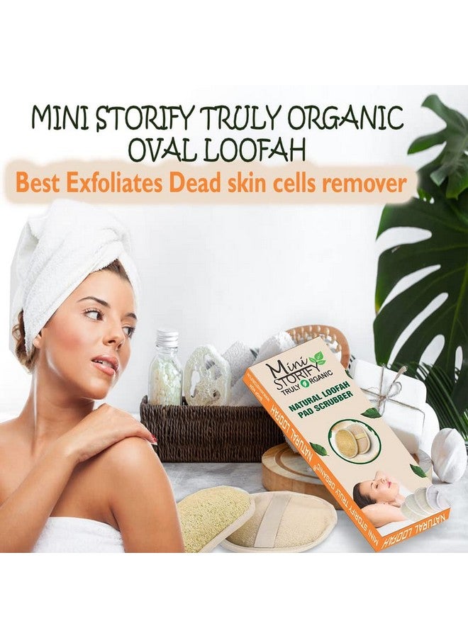 Mini Storify Truly Organic ميني ستوريفاي - لوفة طبيعية بيضاوية لتقشير الجسم - عبوة من 11 - وسادات لوفة عضوية لتقشير الجسم والاستحمام - مقشر صديق للبيئة للرجال والنساء - Image 2