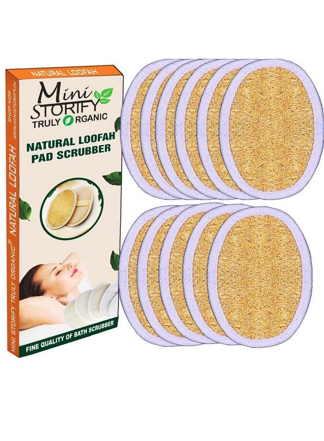 Mini Storify Truly Organic ميني ستوريفاي - لوفة طبيعية بيضاوية لتقشير الجسم - عبوة من 11 - وسادات لوفة عضوية لتقشير الجسم والاستحمام - مقشر صديق للبيئة للرجال والنساء - Image 1