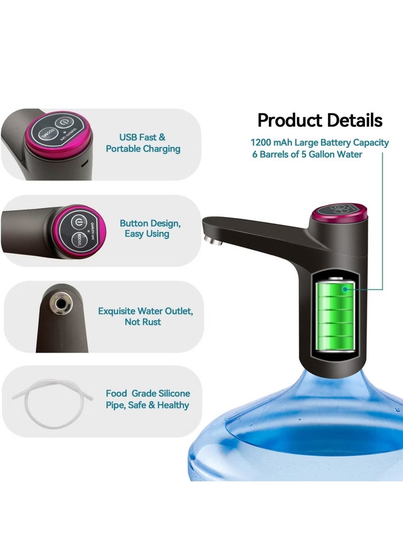 Electric Water Bottle Pump Dispenser – Rechargeable 5-Gallon Water Pump for Home, Office & Kitchen, Battery-Operated Water Bottle Dispenser - Image 3