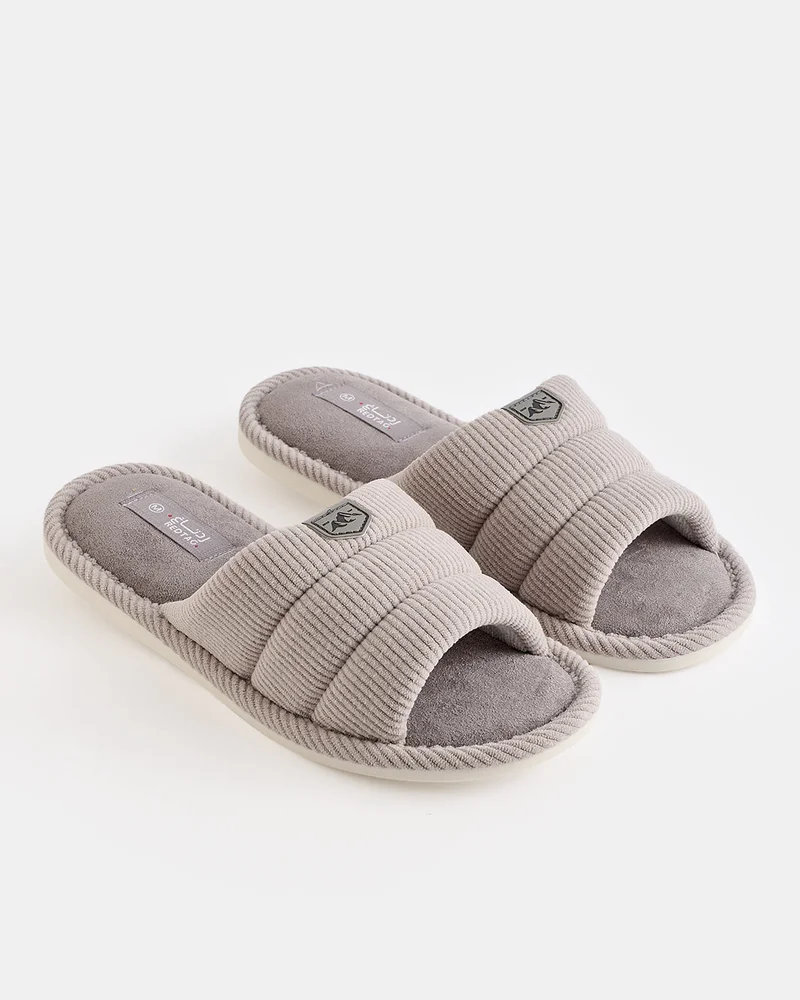REDTAG Men Grey Textured Slippers