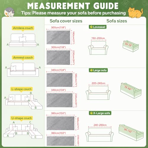 Loiion LOllON Velvet Couch Cover for Cats Dogs Kids - 100% Waterproof Cat Scratch Resistant Sofa Cover, Non-Slip Washable Furniture Protector,Ultra Soft Pet-Friendly Slipcover for 3-Seat Sofa 118"x71" Grey - Image 3