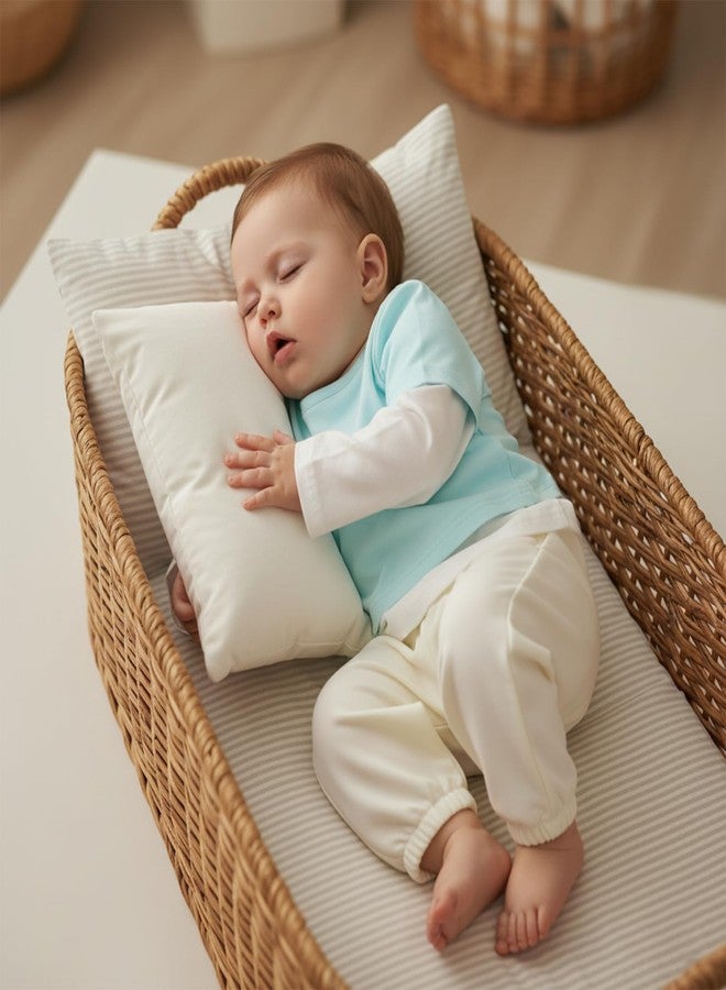 MoZiKQin Toddler Baby Boy Girl Fall Winter Outfits Long Sleeve Contrast Color Shirt and Pants Set Neutral Baby Clothes (Sky Blue, 12-18 Months) - Image 3