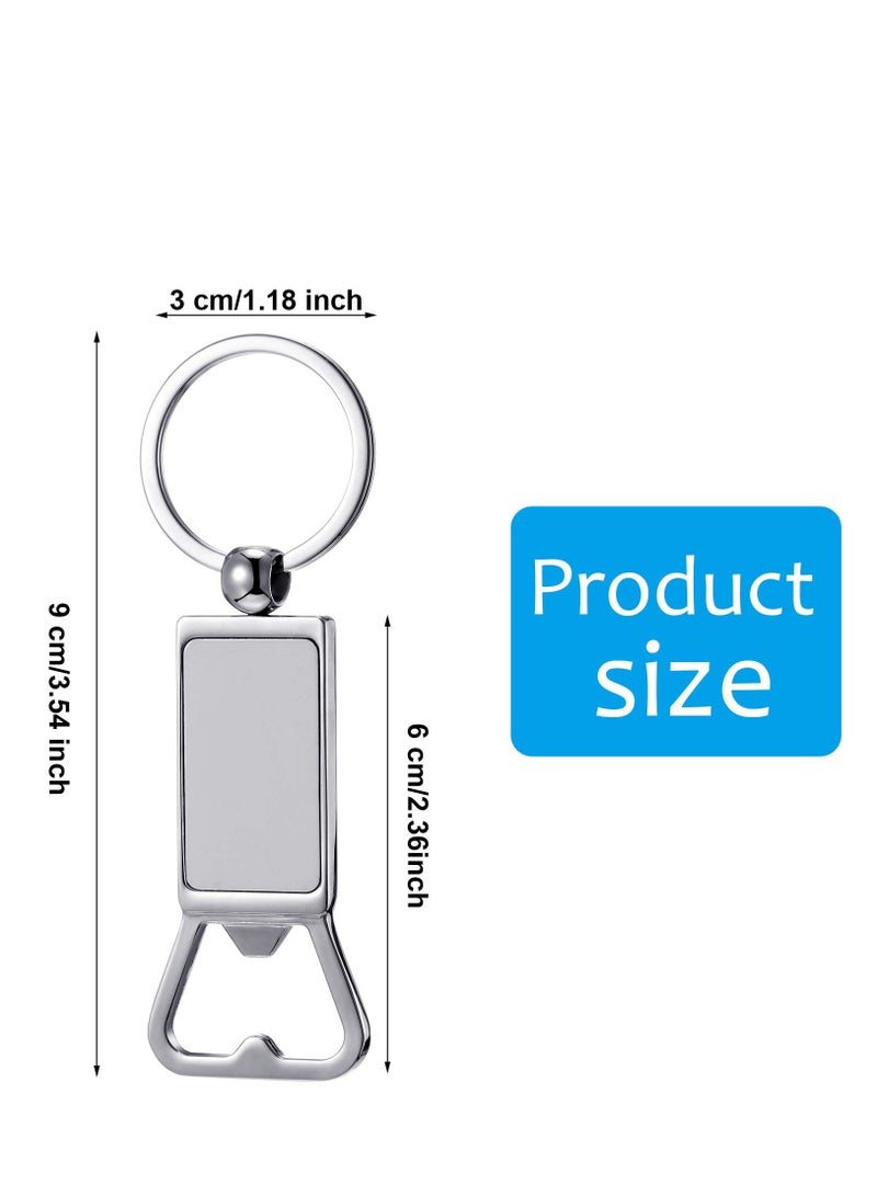 SYOSI Sublimation Blanks Keychains Metal Bottle Opener Blank Key Rings 6Pcs - Image 2