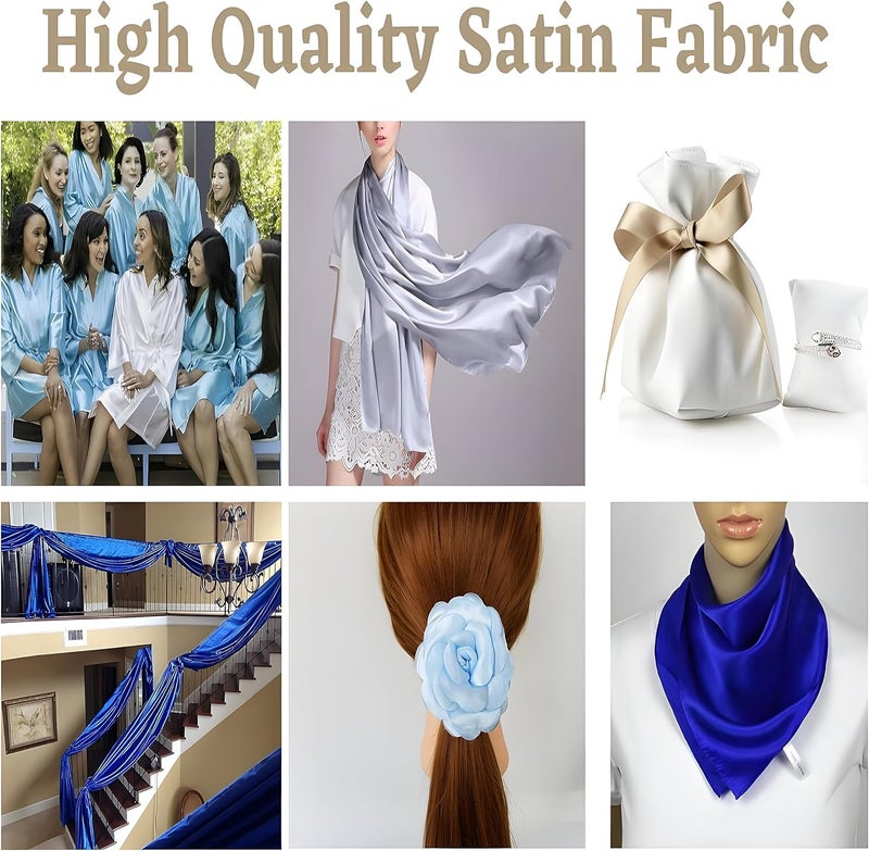 Filloxy Plain Silky Shine Satin Fabric Material for Fashion Design Stitching Multiple Use Includes Dress, Pillow Cover, Designer Cloths, Home Decor Material - 44" Hight (Green, 2 Meter) - Image 5